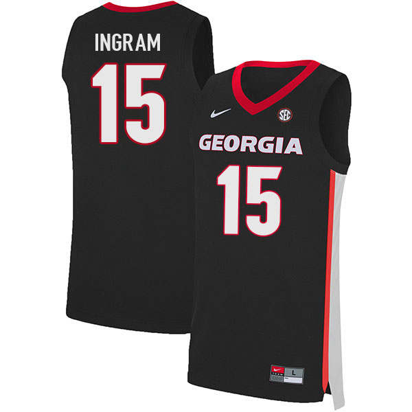 Men #15 Jailyn Ingram Georgia Bulldogs College Basketball Jerseys Sale-Black